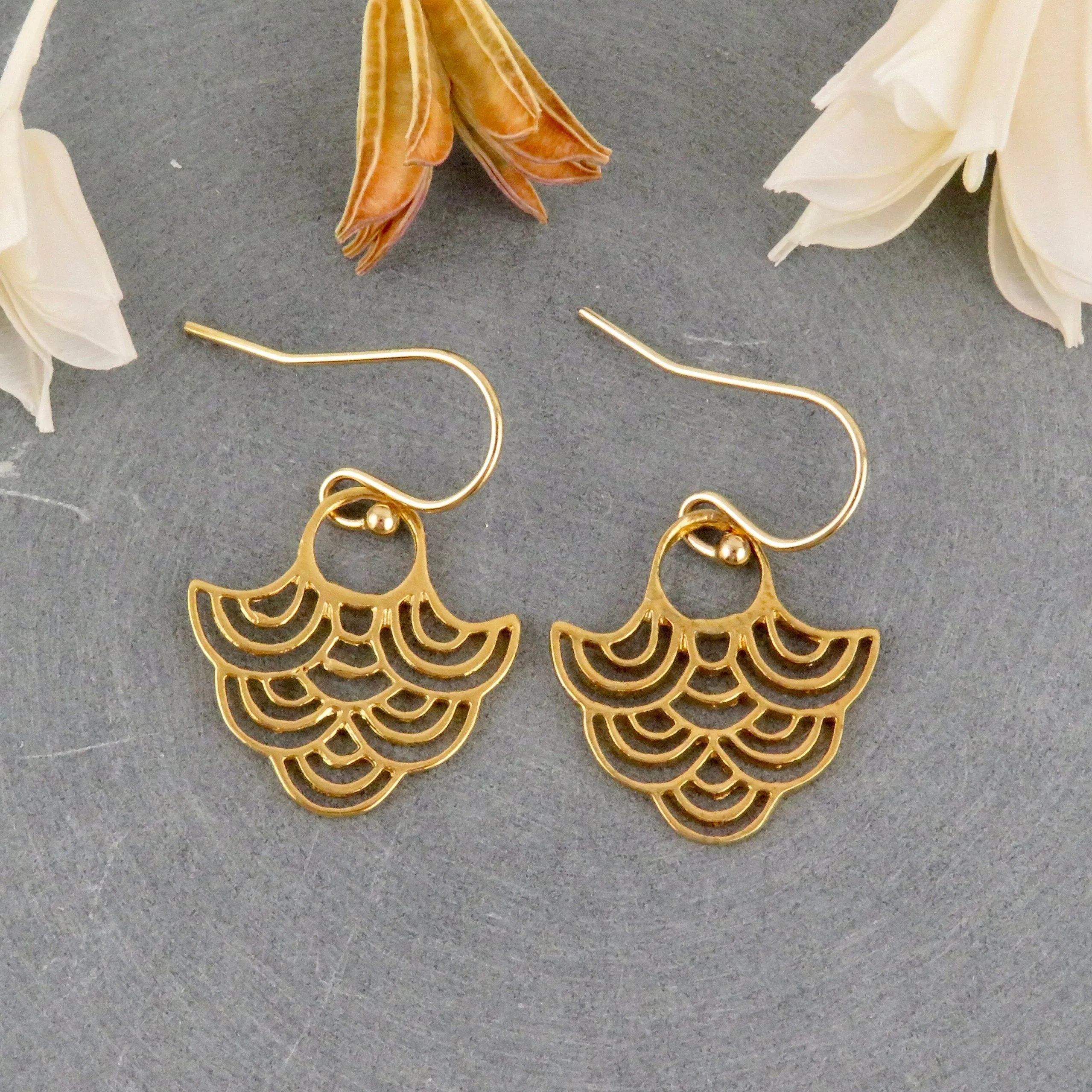 Wavy Geo Earrings - Gold