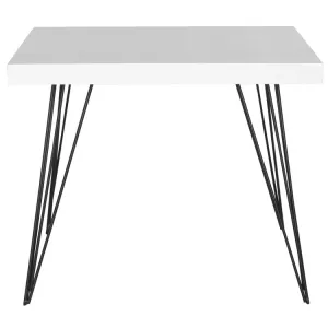 Wolcott Retro Mid-Century Square Lacquer Coffee Table - White/Black