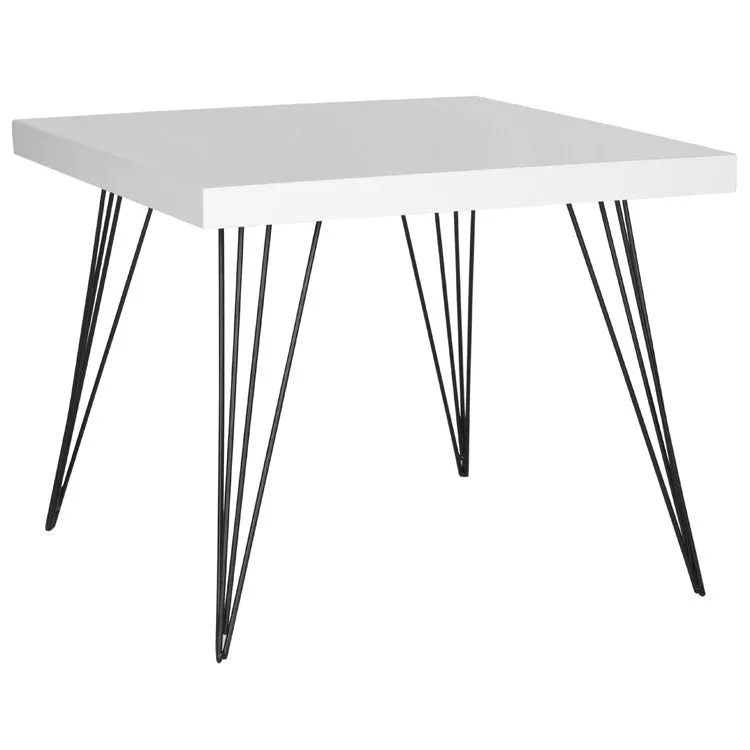 Wolcott Retro Mid-Century Square Lacquer Coffee Table - White/Black