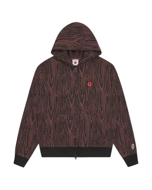 Woodgrain Zip Through Hood