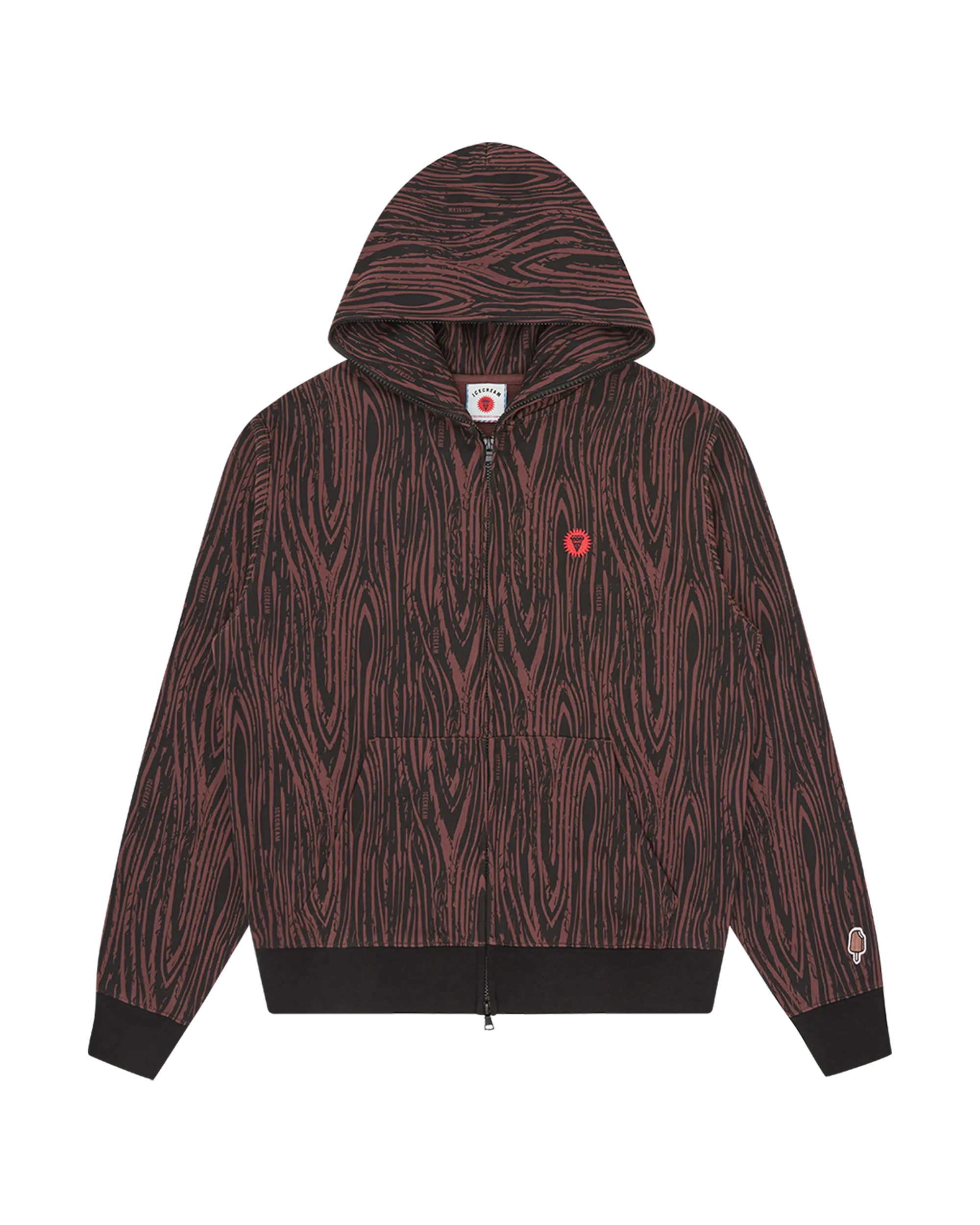 Woodgrain Zip Through Hood